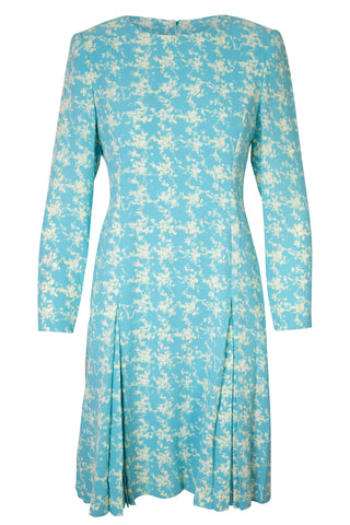 Vintage Blue Printed Dress Dresses Oscar de la Renta   