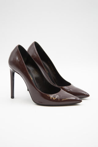 Patent Leather Pumps in Burgundy
