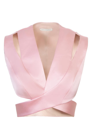 Cutout Duchess Satin Wrap Top Shirts & Tops Emilia Wickstead   