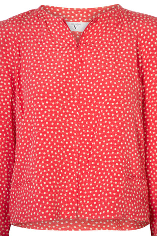 Miss V Red Polka Dot Zip Blouse | new with tags Shirts & Tops Valentino   