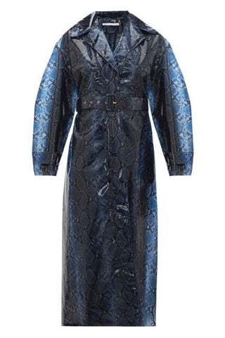 PVC Python-Print Trench Coat | Resort ‘20 Collection (est. retail $2,640) Coats Emilia Wickstead   