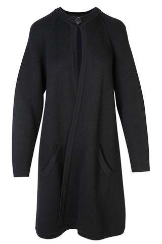 Black Wool Cardigan Coat