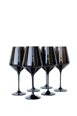 Estelle Colored Wine Stemware - Set of 6 (Black)