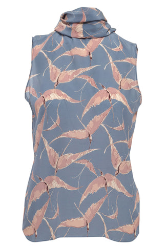 Sleeveless Bird Silk Neck-Tie Blouse Shirts & Tops Valentino   