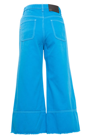 Wide-Leg Cropped Jeans in Blue