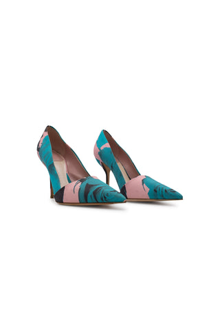 Rose Printed Stiletto in Pink/Teal Heels Christian Dior   