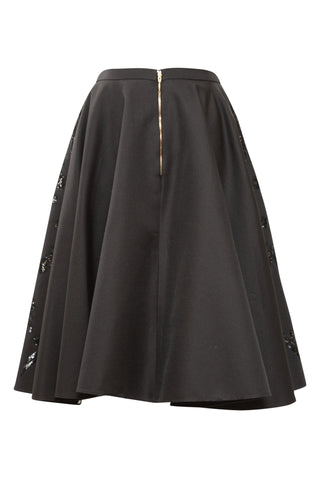 Embellished Skater Skirt in Black Skirts Rochas   