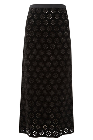 Floral Embroidered Skirt in Black Skirts Giambattista Valli   