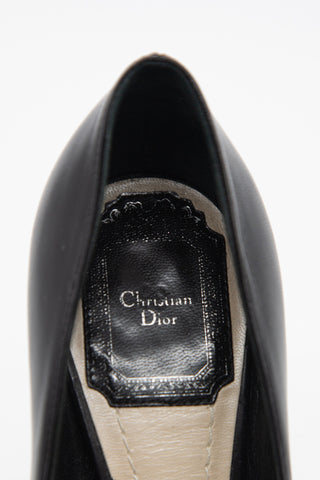 Black Leather Pumps Heels Christian Dior   