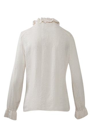 White Ruffle-Collared Blouse Shirts & Tops Vilshenko   