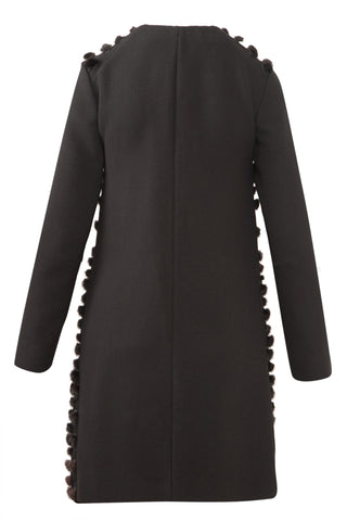 Mink Fur Embellished Black Jacket | new with tags