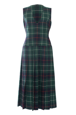 The Vogelson' V-Neck Pleated Tartan Dress Dresses Duncan   