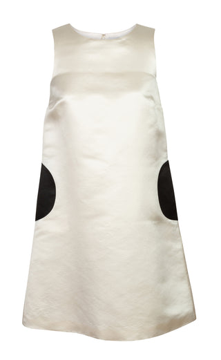 Lisa Perry for Barneys Sleeveless Shift White Dress with Mod Dots