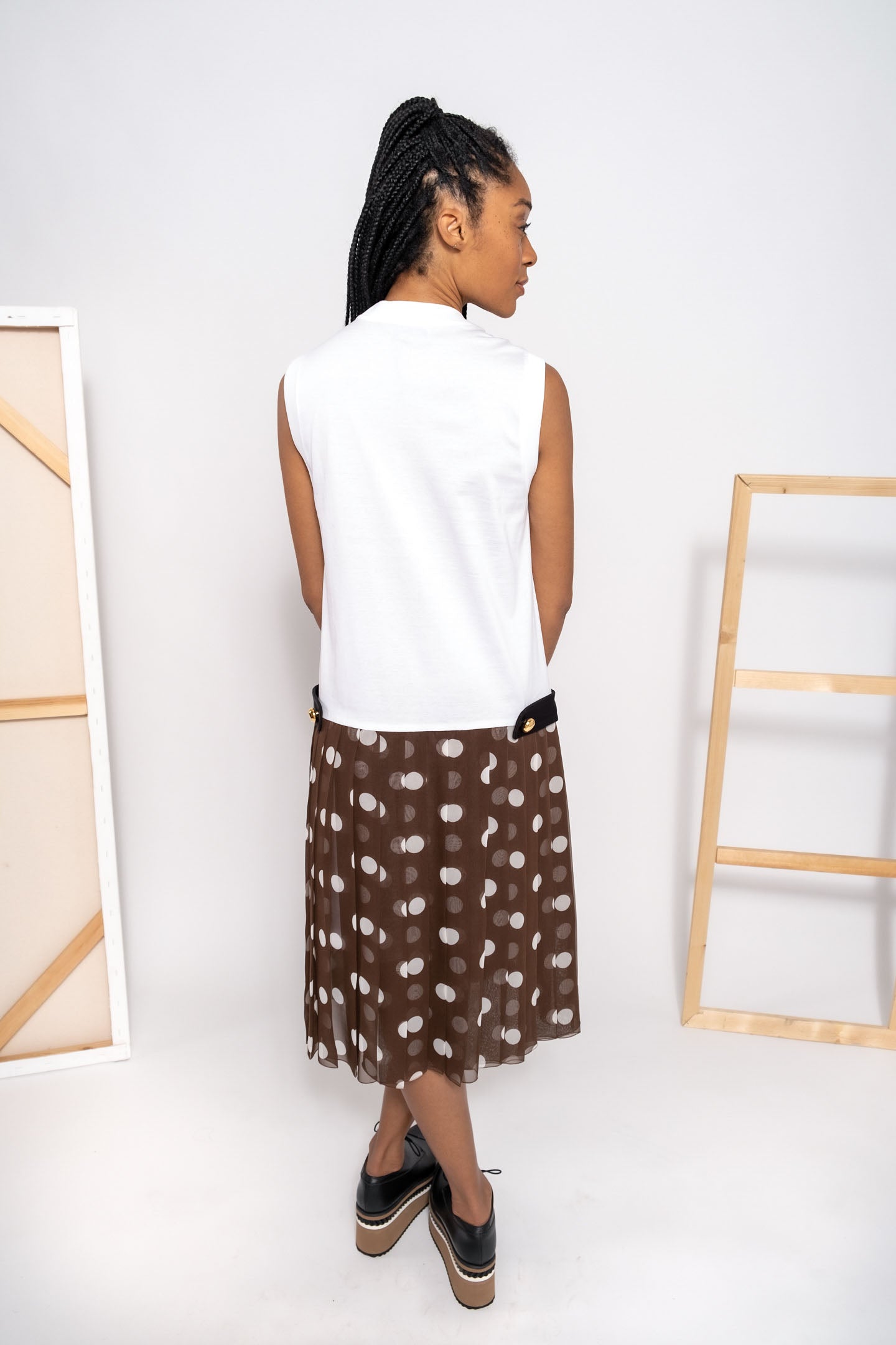 polka dot sheer layered skirt, Prada