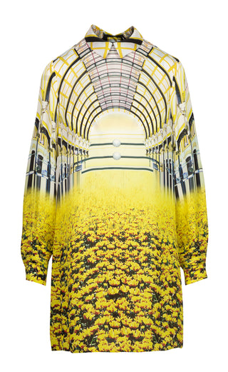 Yellow Floral Landscapes Dress | Resort '14 Collection