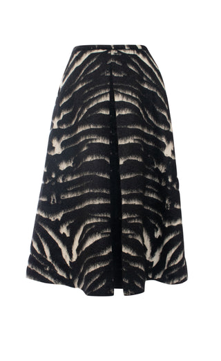 Zebra Print Mohar Midi Skirt
