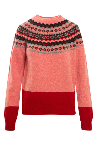 'Benny' Fair Isle Wool Sweater in Pink Multi | AW '20 runway Sweaters & Knits Molly Goddard   