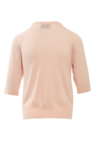 Three-Quarter Sleeved Embellished Sweater in Pink Sweaters & Knits Simone Rocha   