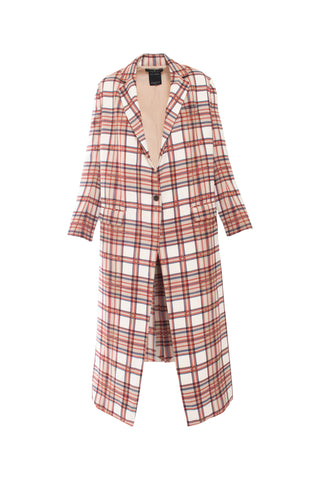 Tailored Plaid Coat with Slits | new with tags