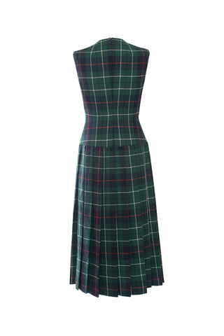 The Vogelson' V-Neck Pleated Tartan Dress
