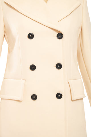 White Double Breasted Wool Coat