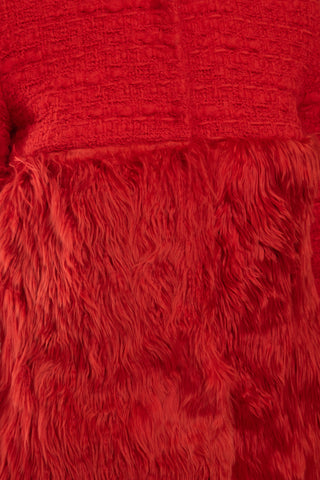 Red Fur Cropped Jacket Jackets Giambattista Valli   