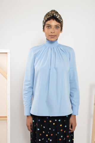 Blue Cotton-Poplin Top | Resort '20 Collection Shirts & Tops Prada   