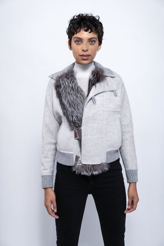 Silver Fox Fur-Lined Jacket Jackets Prabal Gurung   