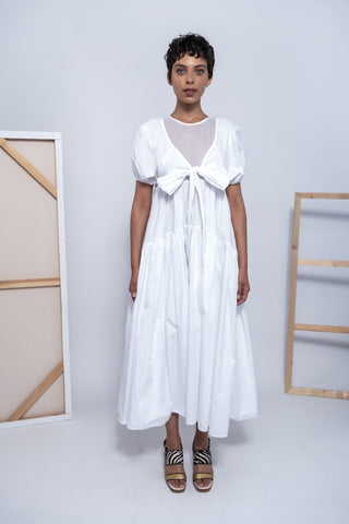 White Organic Cotton Midi Dress