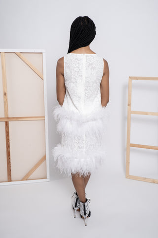 Ostrich Trimmed Skirt | new with tags (est. retail $1,600) Skirts Huishan Zhang   