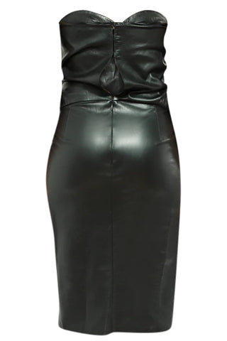 Leather Strapless Mini Dress Dresses Bottega Veneta   
