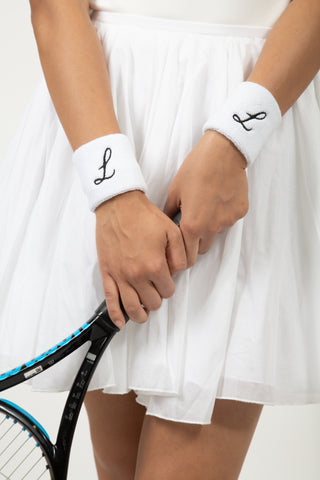'L' Embroidered Sweatbands in Black Activewear Hedge   