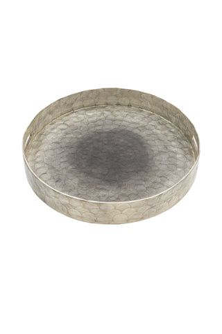 Large Ombre Capiz Tray, Grey
