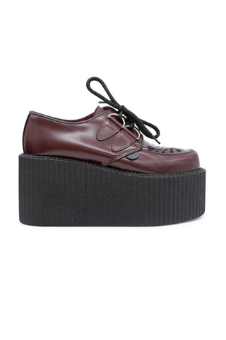 Burgundy Leather Double Creepers | (est. retail $580) Oxfords Molly Goddard   