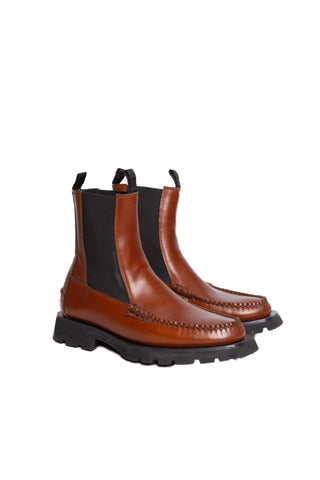 Alda Leather Chelsea Boot in Brown