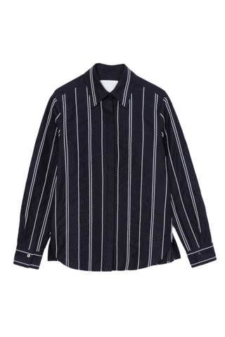 Relax Fit Poplin Shirt with Wave Embroidery TOP 3.1 Phillip Lim Midnight XS | US 2 