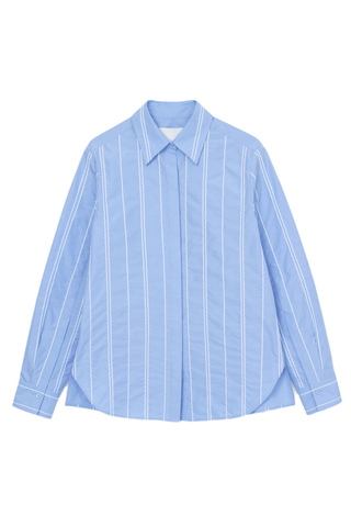 Relax Fit Poplin Shirt with Wave Embroidery TOP 3.1 Phillip Lim Oxford Blue XS | US 2 