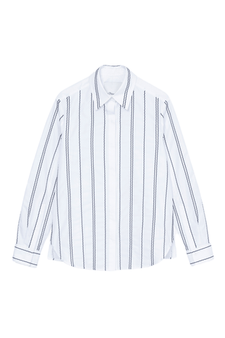 Relax Fit Poplin Shirt with Wave Embroidery TOP 3.1 Phillip Lim White XXS | US 00 