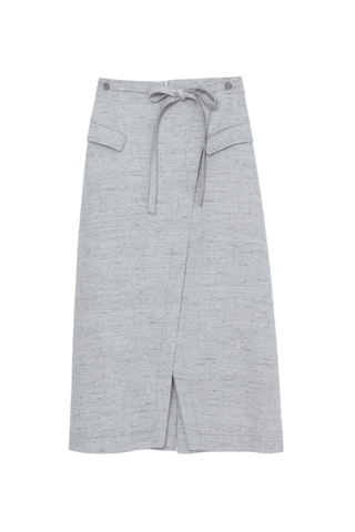 Faux Wrap Skirt with Tie Waist SKIRT 3.1 Phillip Lim Cloud Grey XS | US 2 