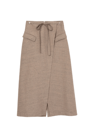 Faux Wrap Skirt with Tie Waist SKIRT 3.1 Phillip Lim Fawn XXS | US 00 
