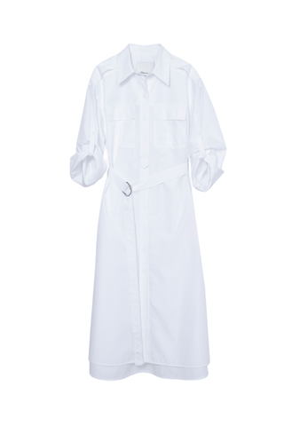 Poplin Utility Midi Shirt Dress DRESS 3.1 Phillip Lim White XXS | US 00 