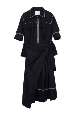 SS Shirt Dress with Wave Embroidery DRESS 3.1 Phillip Lim Midnight XS | US 2 