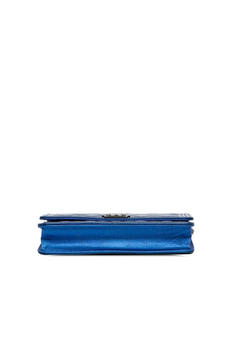 Patent Boy Wallet on Chain Blue Bags Chanel   