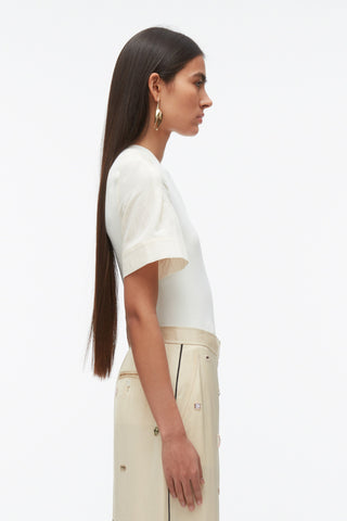 Compact Rib Top with Contrast Sleeves PULLOVER 3.1 Phillip Lim   