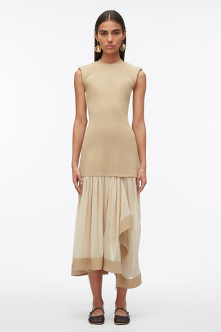 Compact Rib Dress with Chiffon Skirt DRESS 3.1 Phillip Lim   