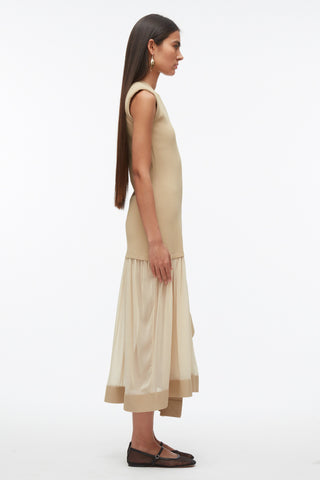 Compact Rib Dress with Chiffon Skirt DRESS 3.1 Phillip Lim   