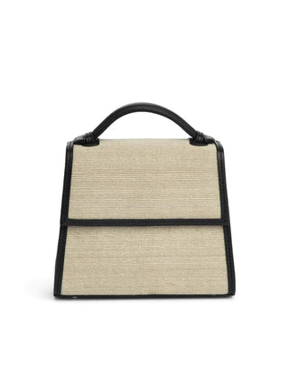 The Small Top Handle in Woven Fique (Black)