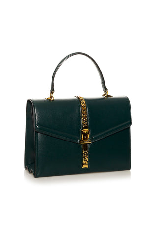 Sylvie 1969 Leather Satchel Green Bags Gucci   