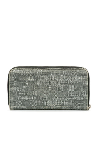 Tweed Deauville Continental Wallet Gray Small Leather Goods Chanel   