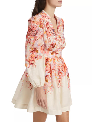 Devi Floral Plunge Mini Shirtdress | (est. retail $750) Dresses Zimmermann   